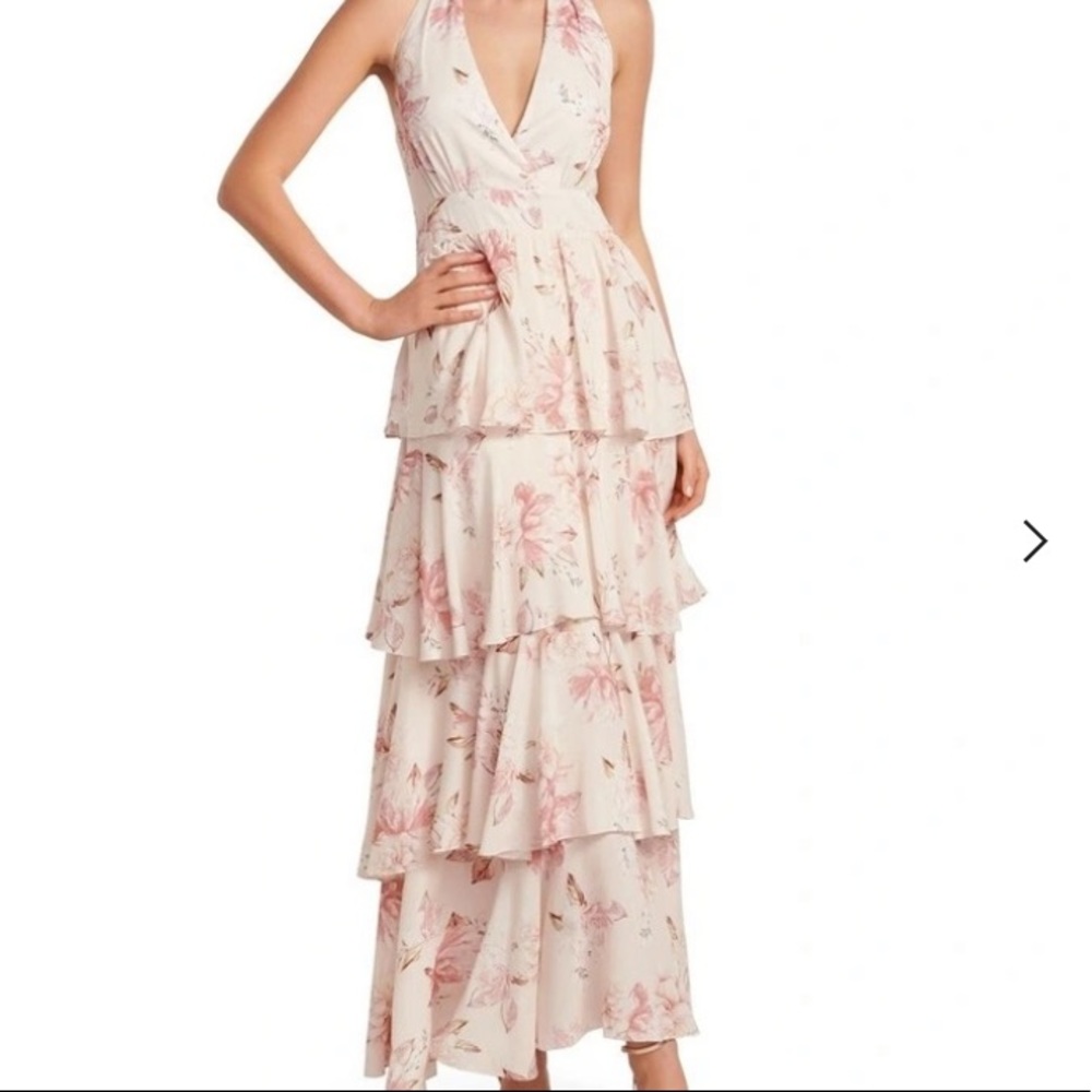 Ever New Melbourne Kristen Halter Layer Floral Tier Dress In Burnt Sienna NWT 6